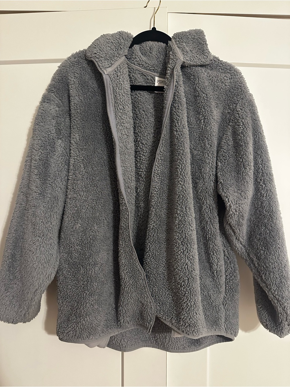 PINK Victoria's Secret Plush Grey Teddy Jacket